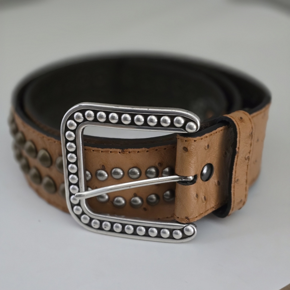 ARIAT Leather Belt Faux Ostrich Print 711070 38/95